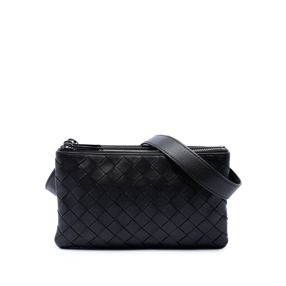 Pre-Loved Bottega Veneta Nappa Intrecciato Triple Zip Crossbody